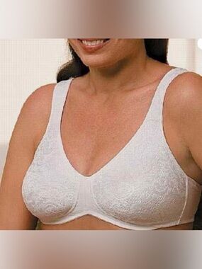 💗 White Lace Full Coverage Mastectomy Bra w/Pockets - Sexy Lace 💗